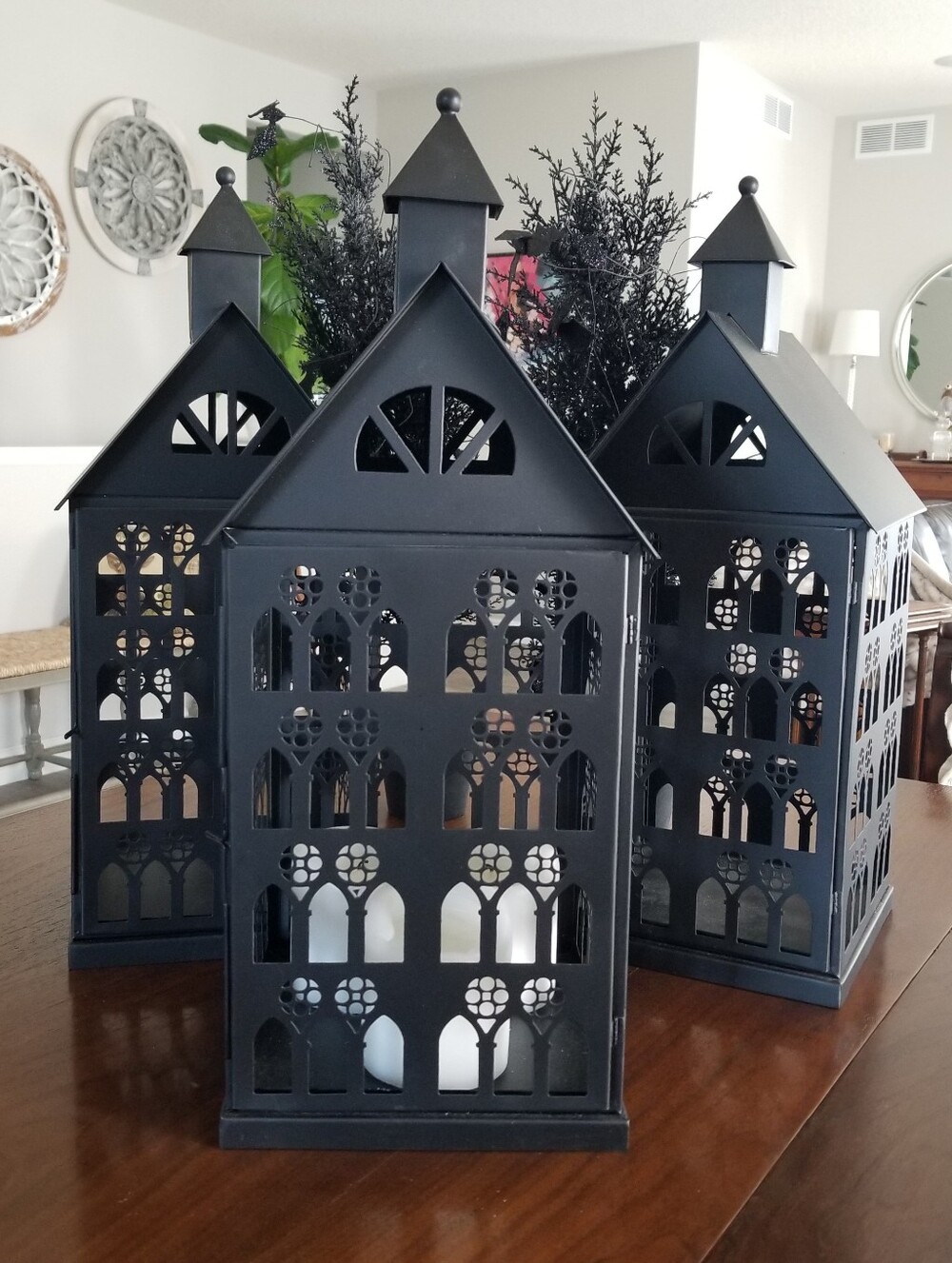 Black Metal Candle Holder Lantern